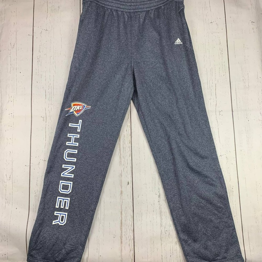 Oklahoma City Thunder NBA Large Adidas Sweatpants Gray New‎ Men